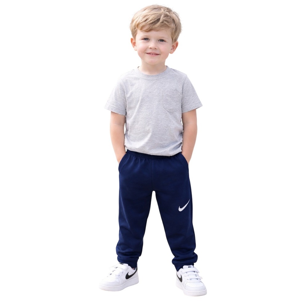 Nike sweatpant Boys Sz 4 Navy Blue With White Swoosh Y2K comfort strrtch easy on